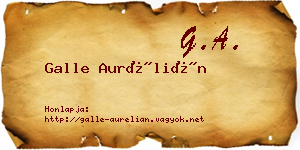 Galle Aurélián névjegykártya